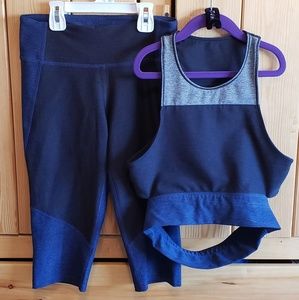 Outdoor Voices Capri Legging & Slashback Crop Set